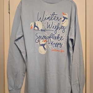 Ladies Lg Southern Gal Long Sleeve Snowman Tee